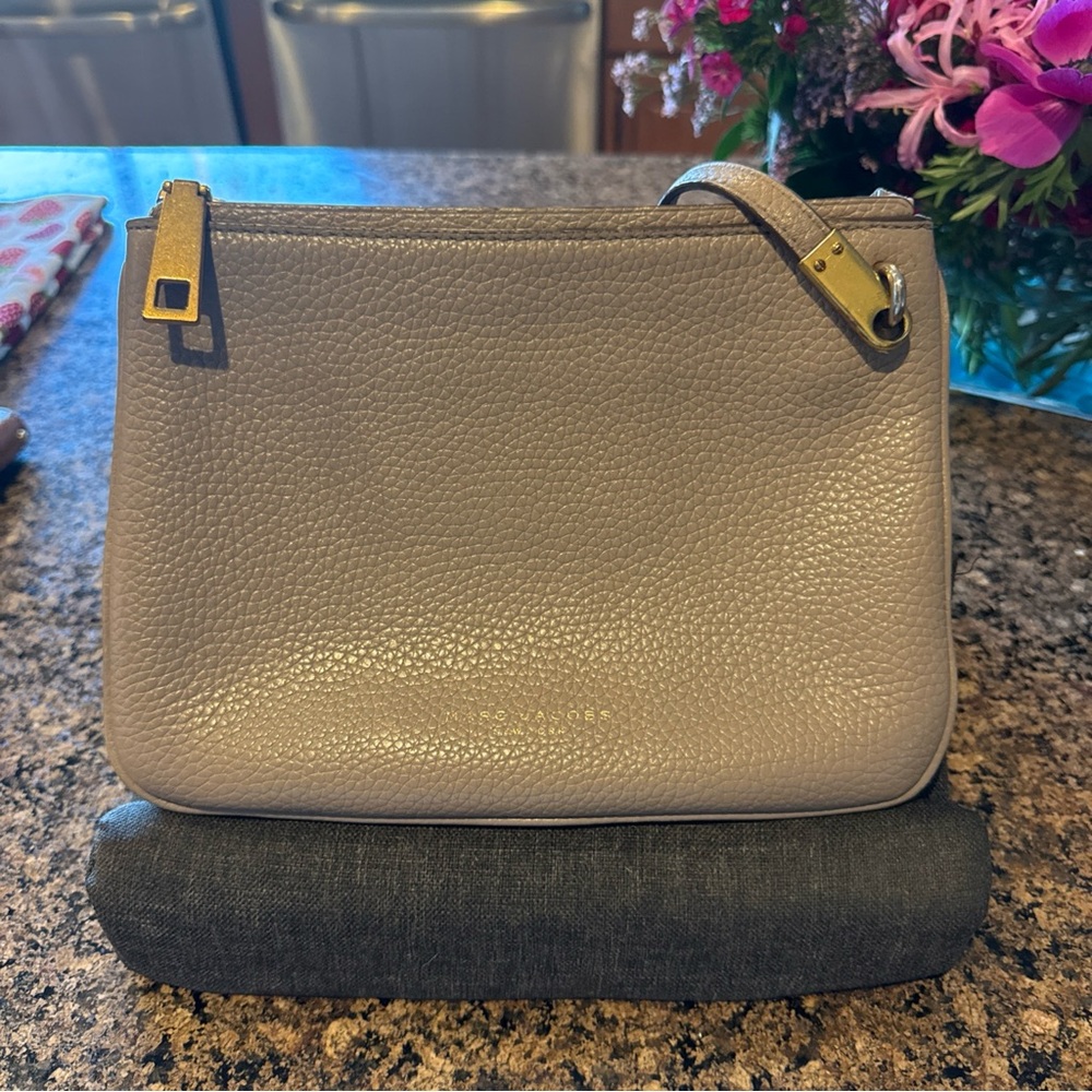 Marc Jacobs gray leather crossbody bag